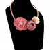 Coral Pink Flower Choker